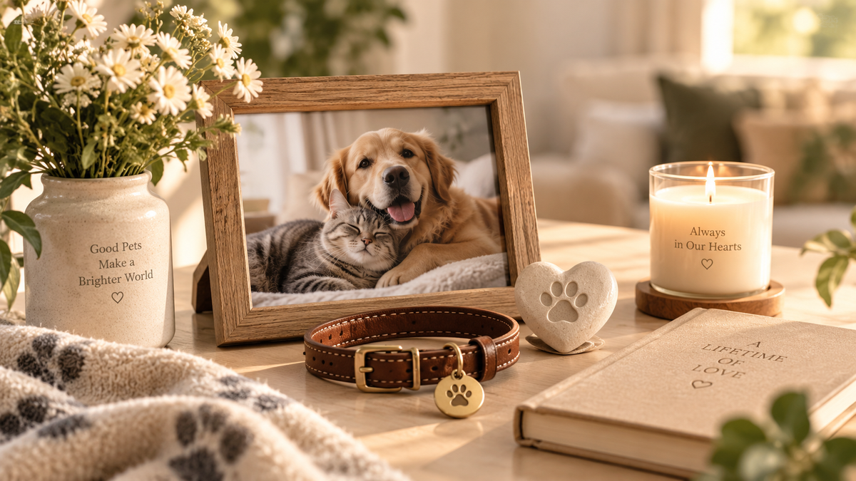 Pet memorial keepsakes for honoring a beloved companion