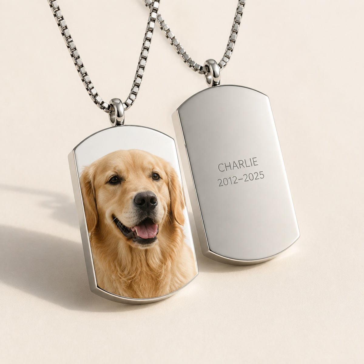 Personalized pet memorial necklace by Near & Ever