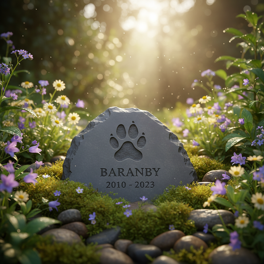 Pet memorial garden stone