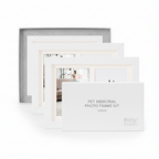 White pet paw print photo frame kit