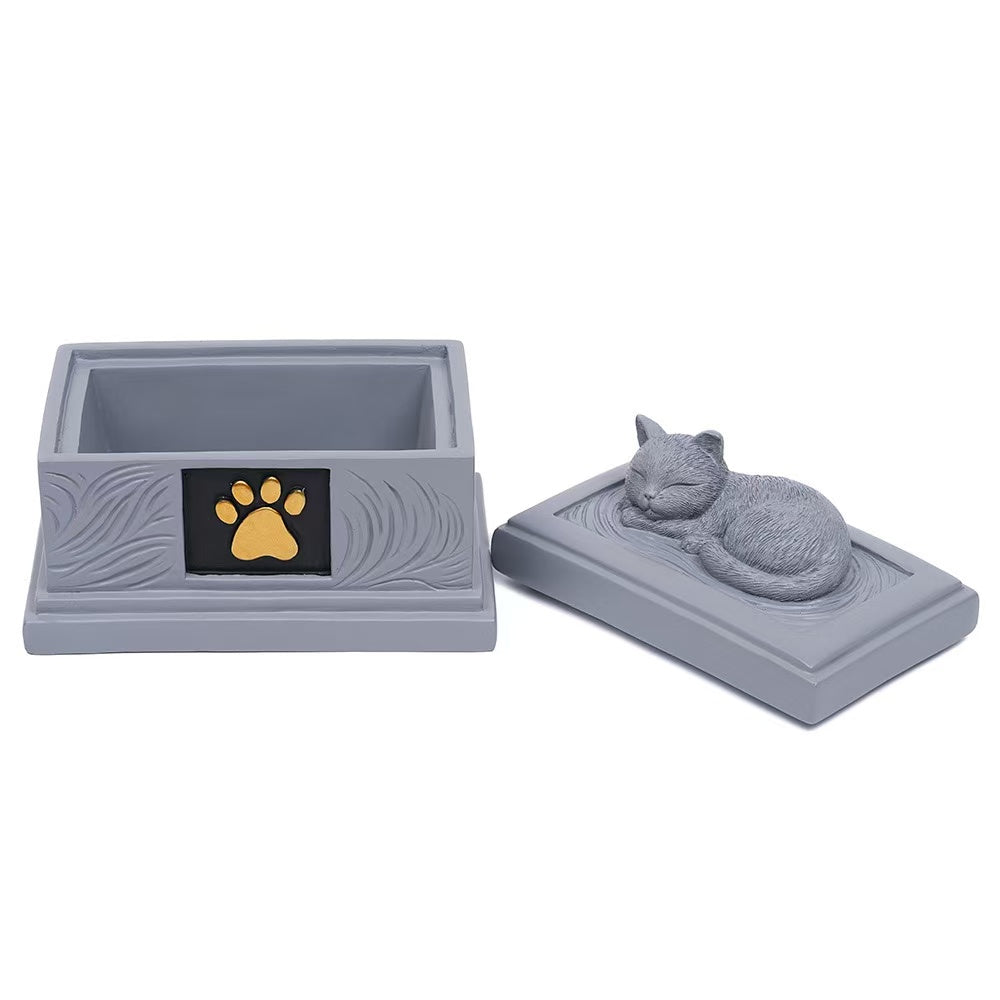 Cat memorial keepsake urn interior detail