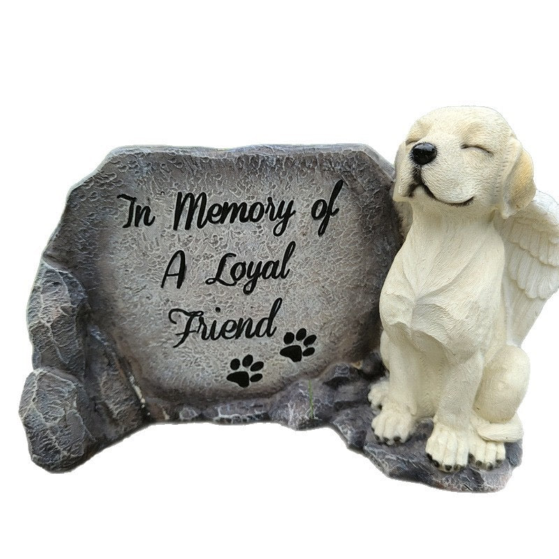 Dog angel pet memorial garden stone