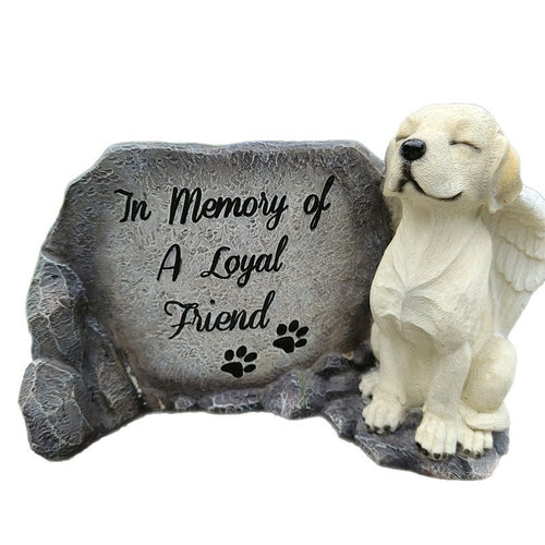 Dog angel pet memorial garden stone
