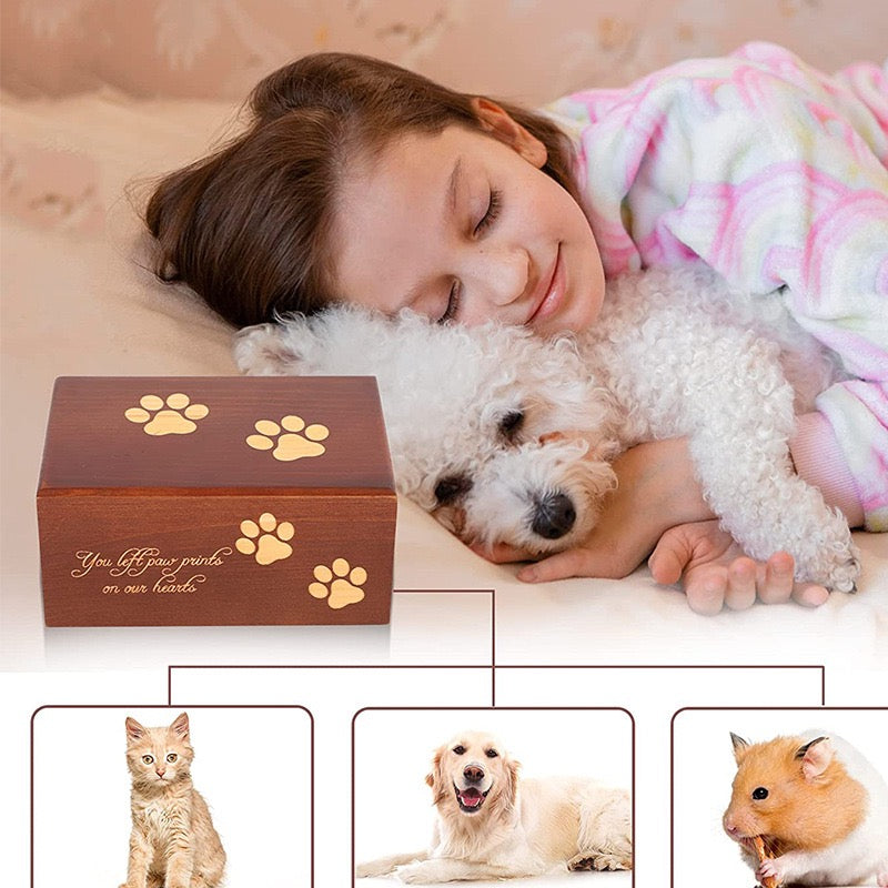 Solid pine pet memorial urn box dimensions and details