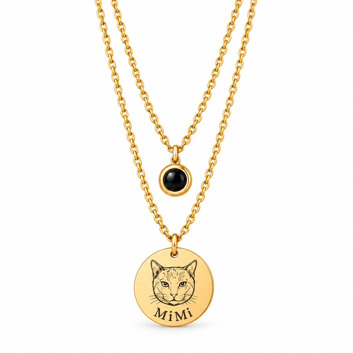 Custom pet photo projection necklace memorial keepsake