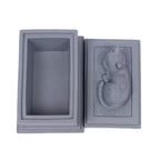 Stone-textured sleeping cat memorial urn