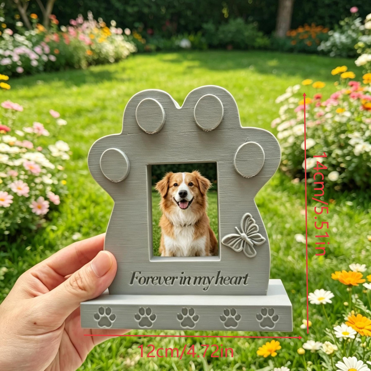 Weather-resistant pet memorial stone detail