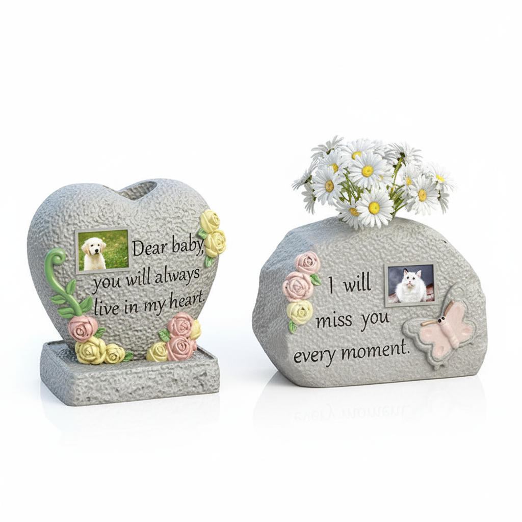 American Studio Catalog Pet Memorial Stones on White Background
