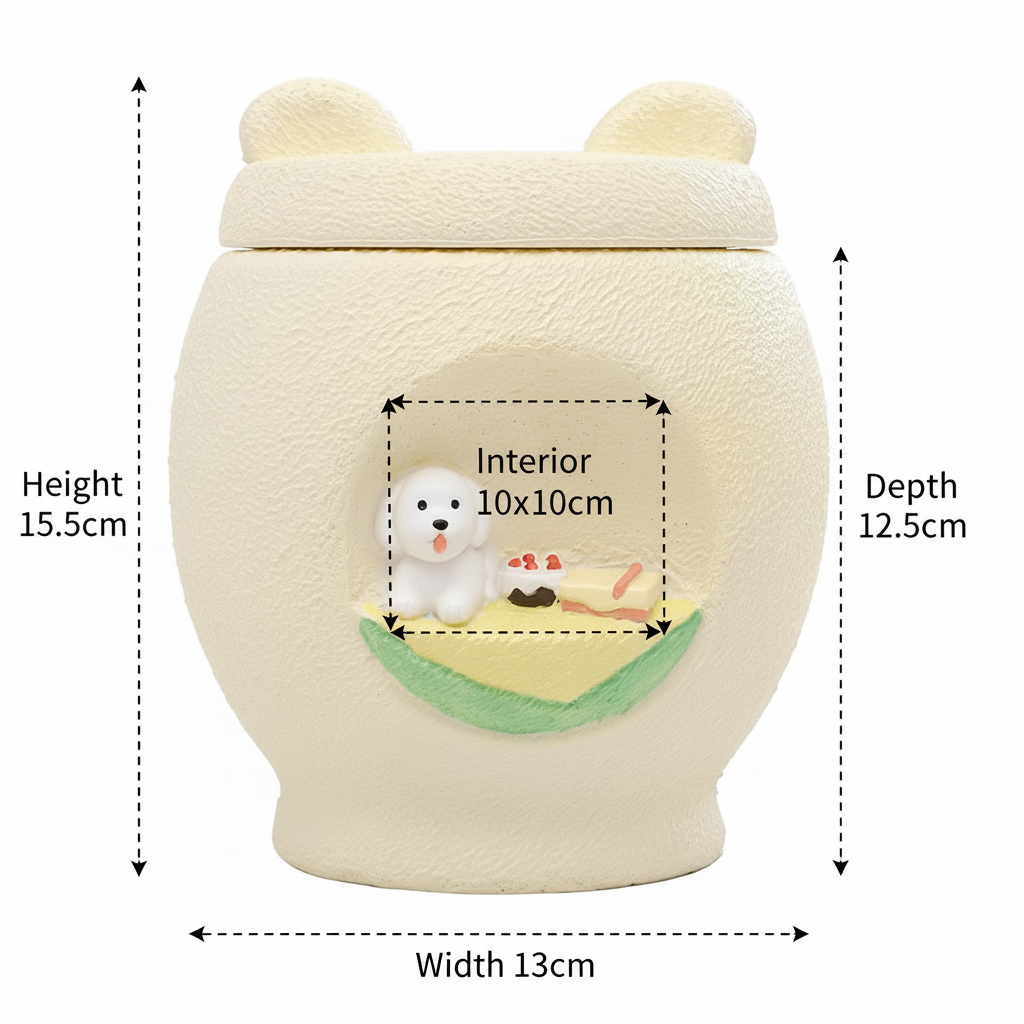 Bear Urn Size Chart White BG