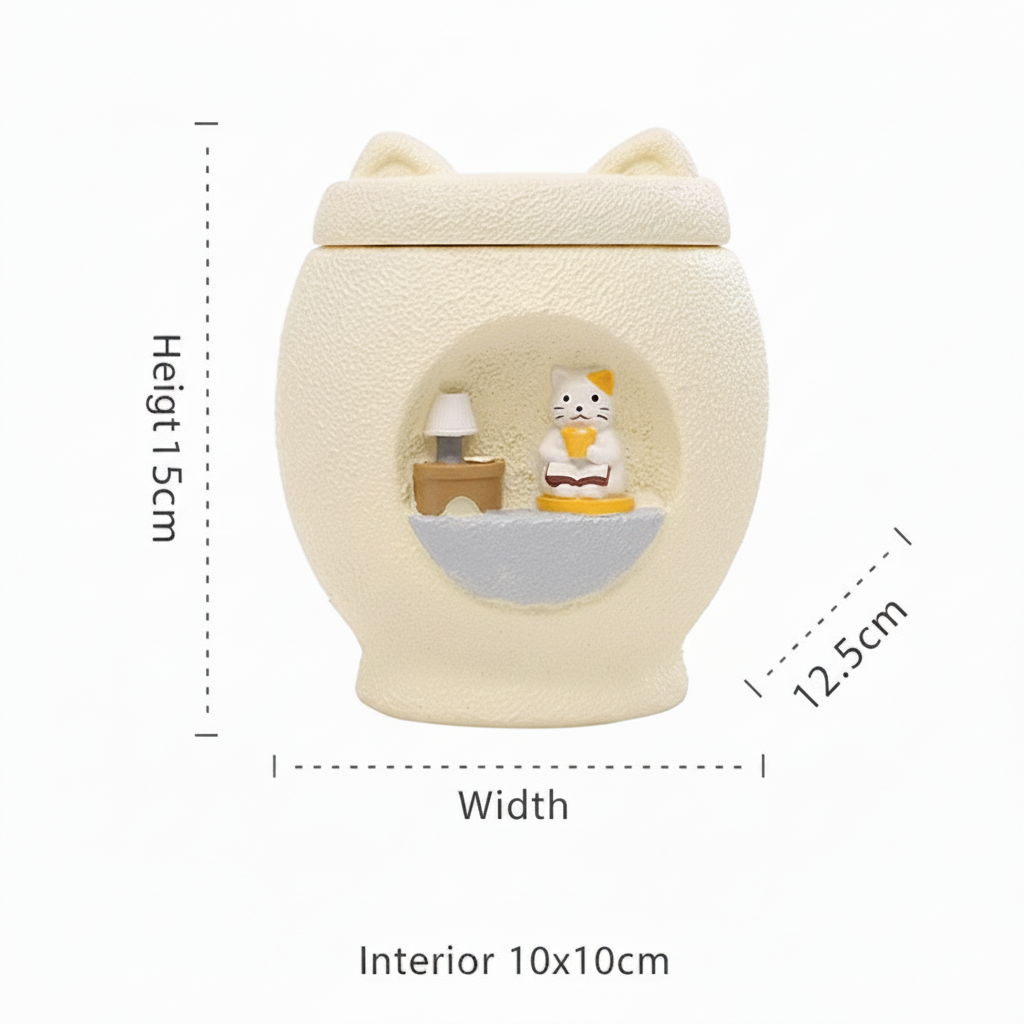 Cat Urn Size Chart White BG