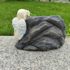 Dog angel garden stone lifestyle display