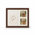 Personalized paw print memorial frame on a white background
