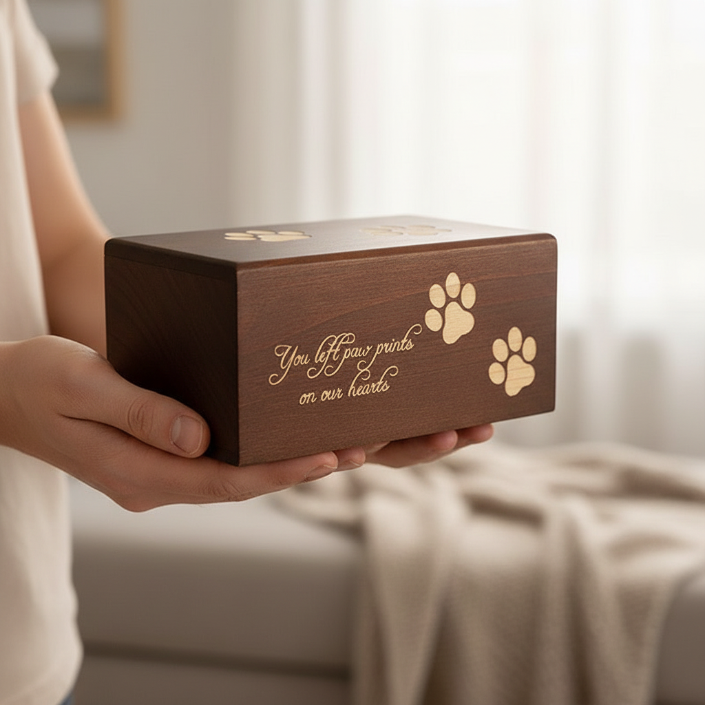 Holding Keepsake Urn Tenderly