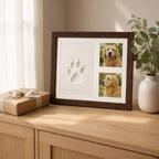 Pet paw print memorial frame arranged as a remembrance gift